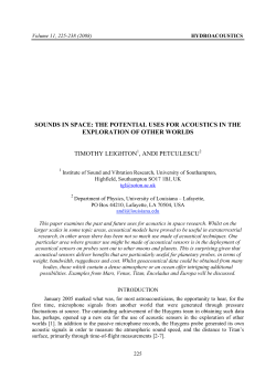 sounds in space: the potential uses for acoustics in the exploration