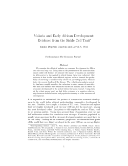 Malaria and Early African Development: Evidence from the Sickle