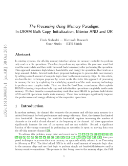 The Processing Using Memory Paradigm