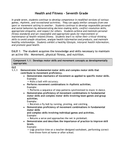 Health and Fitness &ndash; Seventh Grade