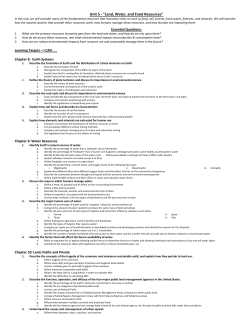 Unit 5 - "Land, Water, and Food Resources"