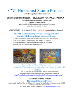 Holocaust Stamp Project - Foxborough Regional Charter School