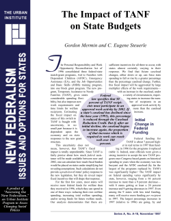 The Impact of TANF on State Budgets