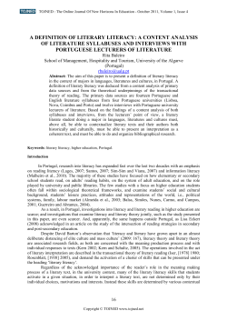 a definition of literary literacy: a content analysis of literature