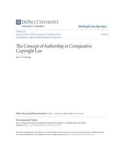 The Concept of Authorship in Comparative