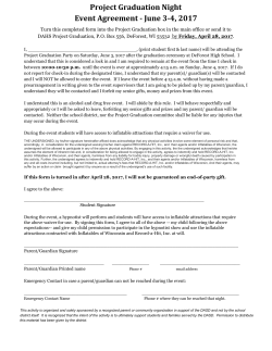 Project Graduation Night Event Agreement - June 3