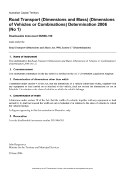 Road Transport (Dimensions and Mass)