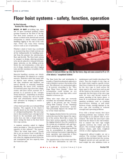 Floor hoist systems - safety, function, operation