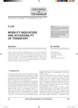 MOBILITY INDICATORS AND ACCESSIBILITY OF TRANSPORT