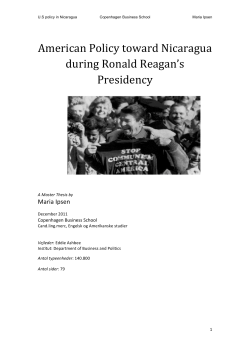 American Policy toward Nicaragua during Ronald Reagan`s