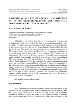 Biological and technological background of estrus synchronization