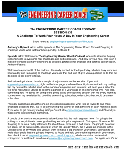 Session #32 Transcription - The Engineering Career Coach