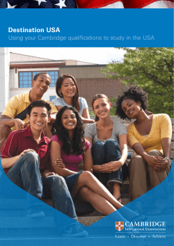 Destination USA - Cambridge International Examinations
