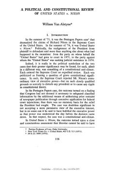 A Political and Constitutional Review of United States v. Nixon