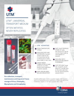 UTM ™ Brochure - Copan Diagnostics