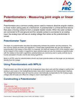 Potentiometers - Measuring joint angle or linear motion