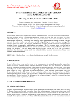 in-situ stiffness evaluation of soft ground using bender elements