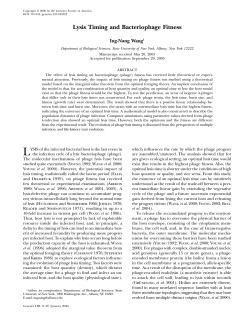 Lysis Timing and Bacteriophage Fitness