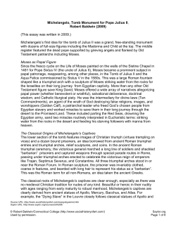 Michelangelo, Tomb Monument for Pope Julius II, Robert Baldwin