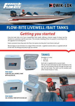 FLOW-RITE LIVEWELL /BAIT TANKS Getting you started