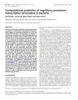 Computational prediction of regulatory, premature transcription