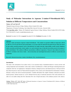 Study of Molecular Interactions in Aqueous 2