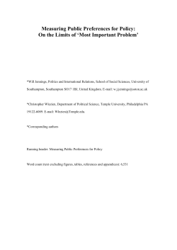 Measuring Public Preferences for Policy: On the Limits of `Most
