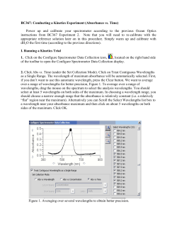 BC367: Conducting a Kinetics Experiment (Absorbance vs. Time