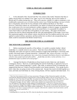 Ethical Military Leadership