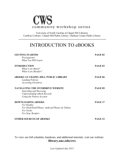 INTRODUCTION TO eBOOKS