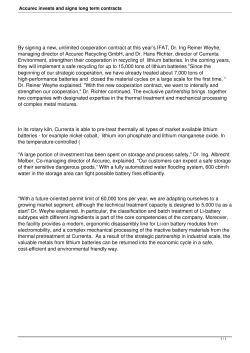 Accurec invests and signs long term contracts