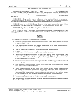 PUBLIC SERVICE COMPANY OF NC, INC. Rules
