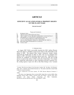 Efficient Allocation of Real Property Rights on the Planet Mars