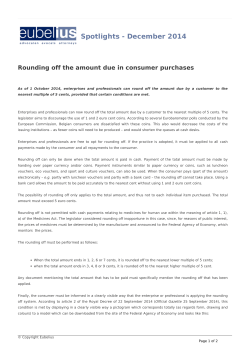 Rounding off the amount due in consumer purchases