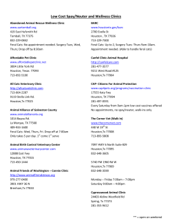 Low Cost Spay/Neuter and Wellness Clinics