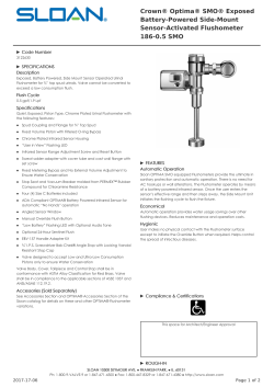 Sloan Product Specification