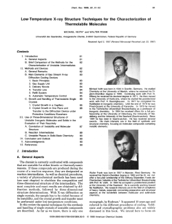 Low-Temperature X-ray Structure Techniques for the