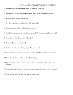 act ii – romeo and juliet study questions