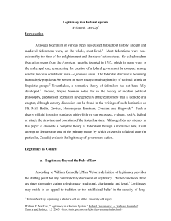 Legitimacy in a Federal System