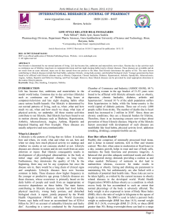 Life style related health hazards - International Research Journal of