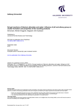 Aalborg Universitet Sol-gel reactions of titanium - VBN