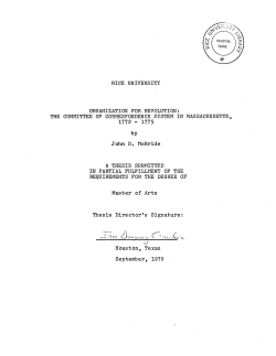Organization for revolution: the Committee of Correspondence