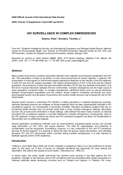 hiv surveillance in complex emergencies