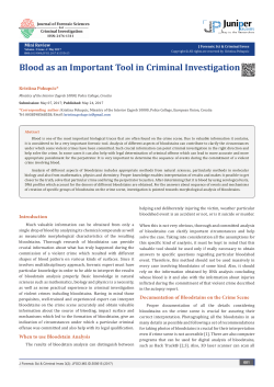 Blood as an Important Tool in Criminal Investigation