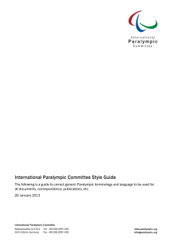 IPC Style Guide - International Paralympic Committee