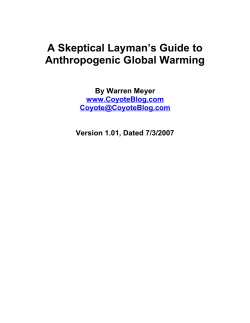 A Skeptical Layman`s Guide to Anthropogenic Global Warming