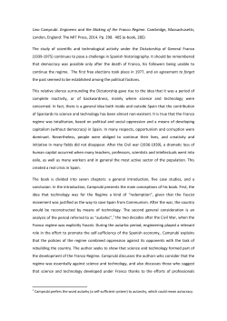 Lino Camprub&iacute;. Engineers and the Making of the Franco Regime