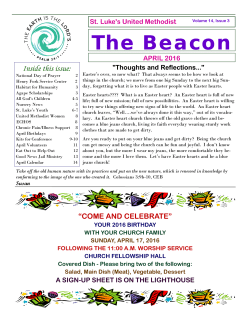 April 2016 Newsletter
