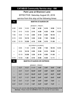 service from this stop at the following times