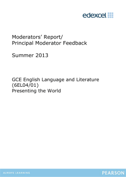Examiner report - Unit 4 (6EL04) - June 2013 - Edexcel